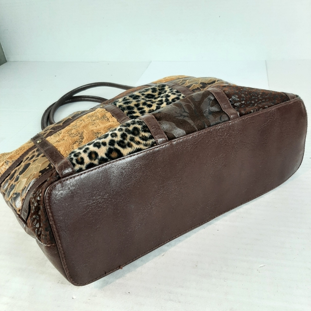🛍Bueno Patchwork Animal Prints Medium Sized Shoulder Bag Purse - Picture 5 of 10